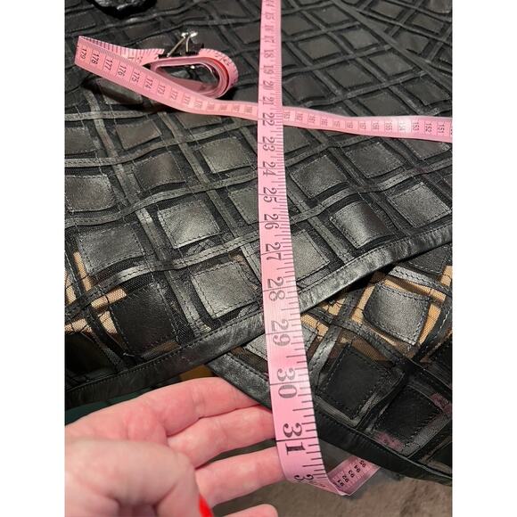 Grayse Blace Lattice Leather Cutout Jacket Size M Black Maximalist Artsy Unique - Picture 8 of 10